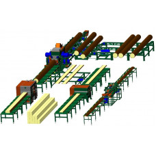 Лесопильная линия для распиловки среднего леса